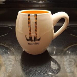 Charming Bewitching Witch's Legs Mug - White and Orange